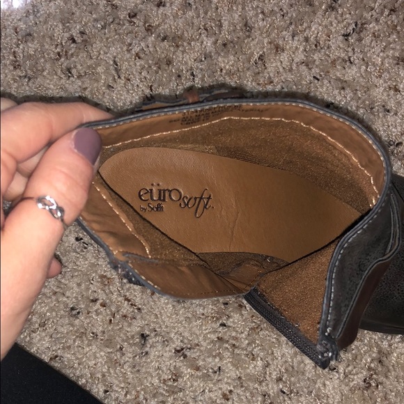 EuroSoft Grey + Brown Strappy Ankle Boots - Picture 5 of 5